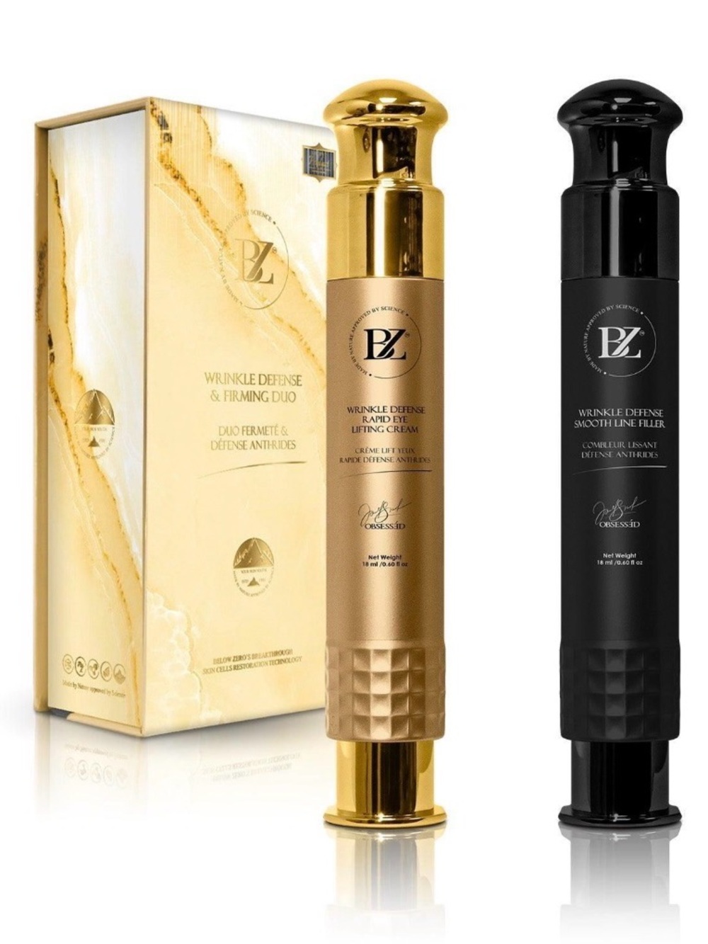 Below Zero, Obsessed, Wrinkle Defense & Firming Duo Skin Cells Restoration Set